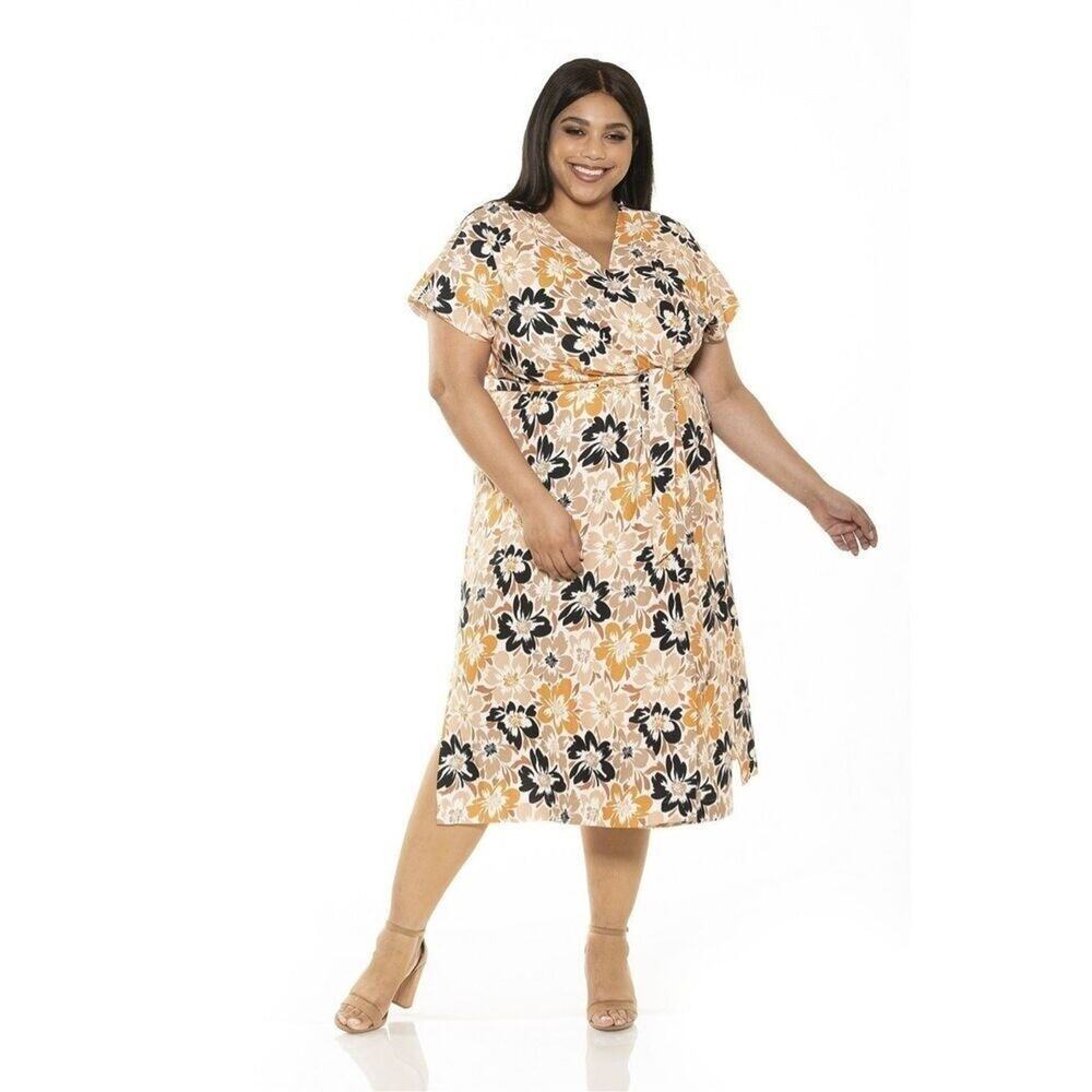 Alexia Admor Iris Wrap Beige Floral‎ 3X NWT Womens